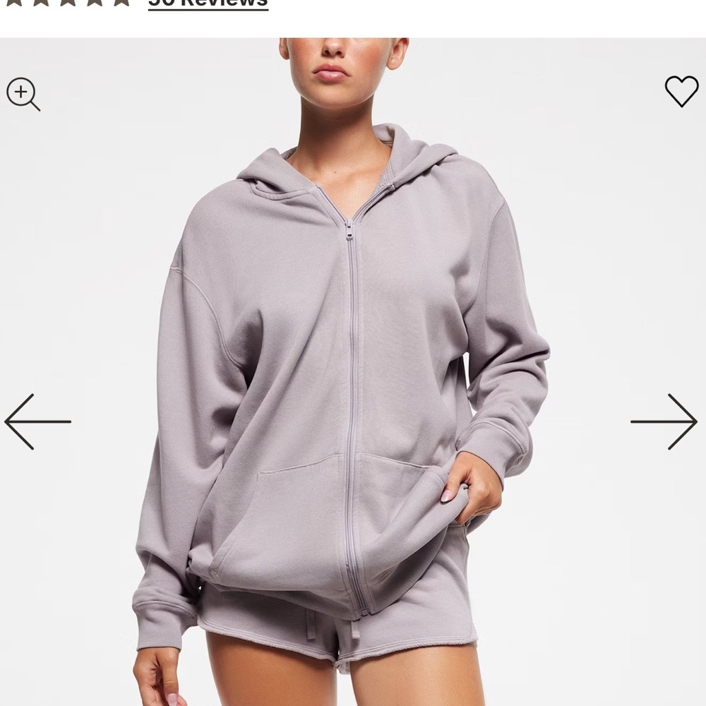 NWT SKIMS OVERSIZED ZIP UP HOODIE